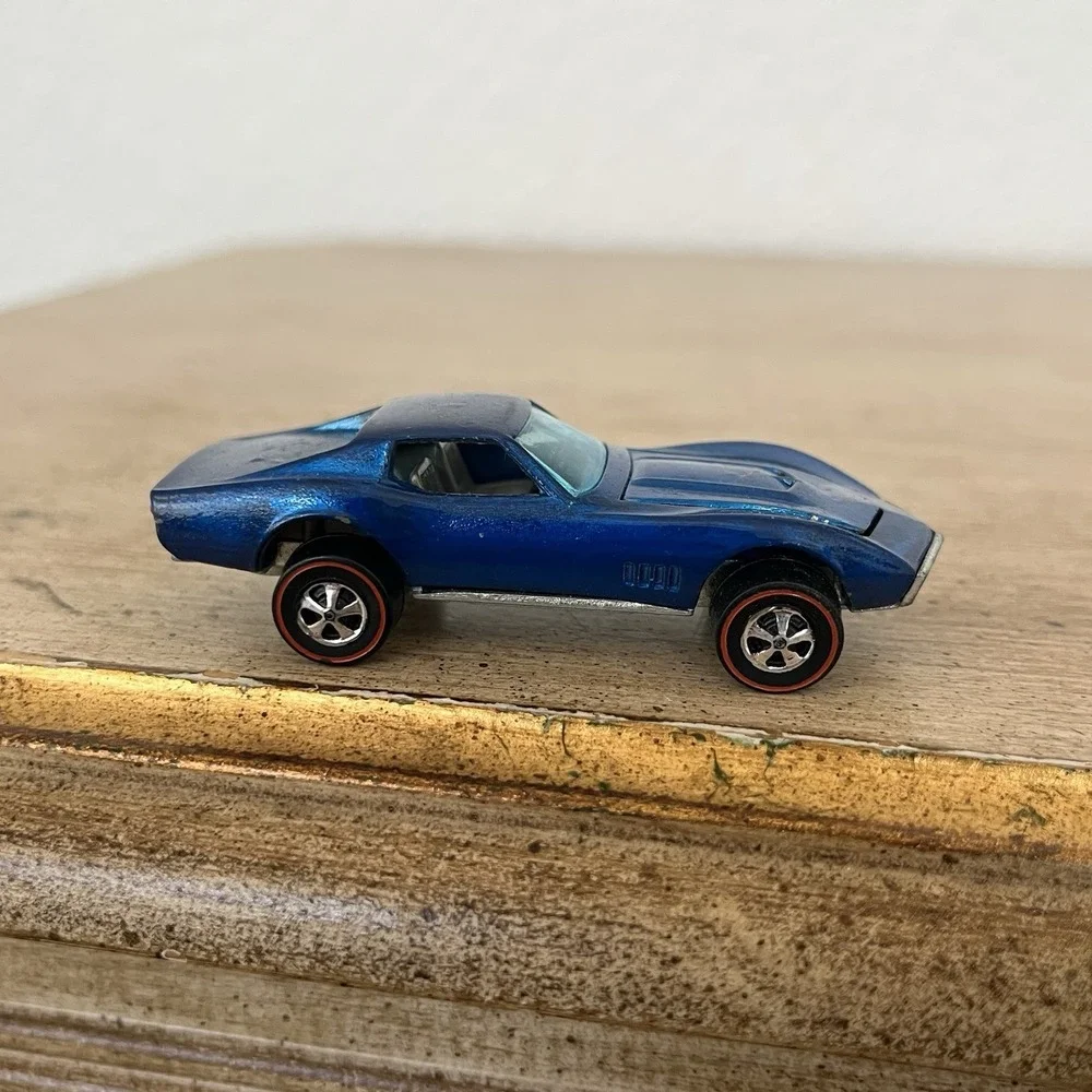 1968 Hot Wheels Redline Custom Corvette Blue Hong Kong HK Vintage